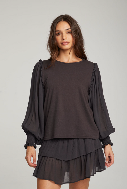 Clyde licorice blouse