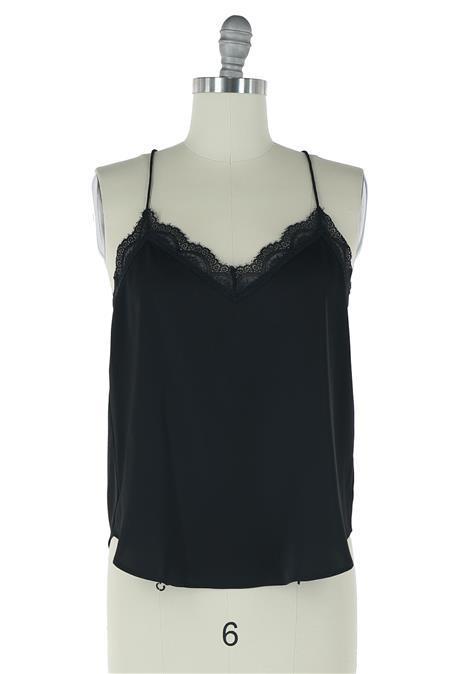 Black Lace Trim Cami - Heart On A Hanger