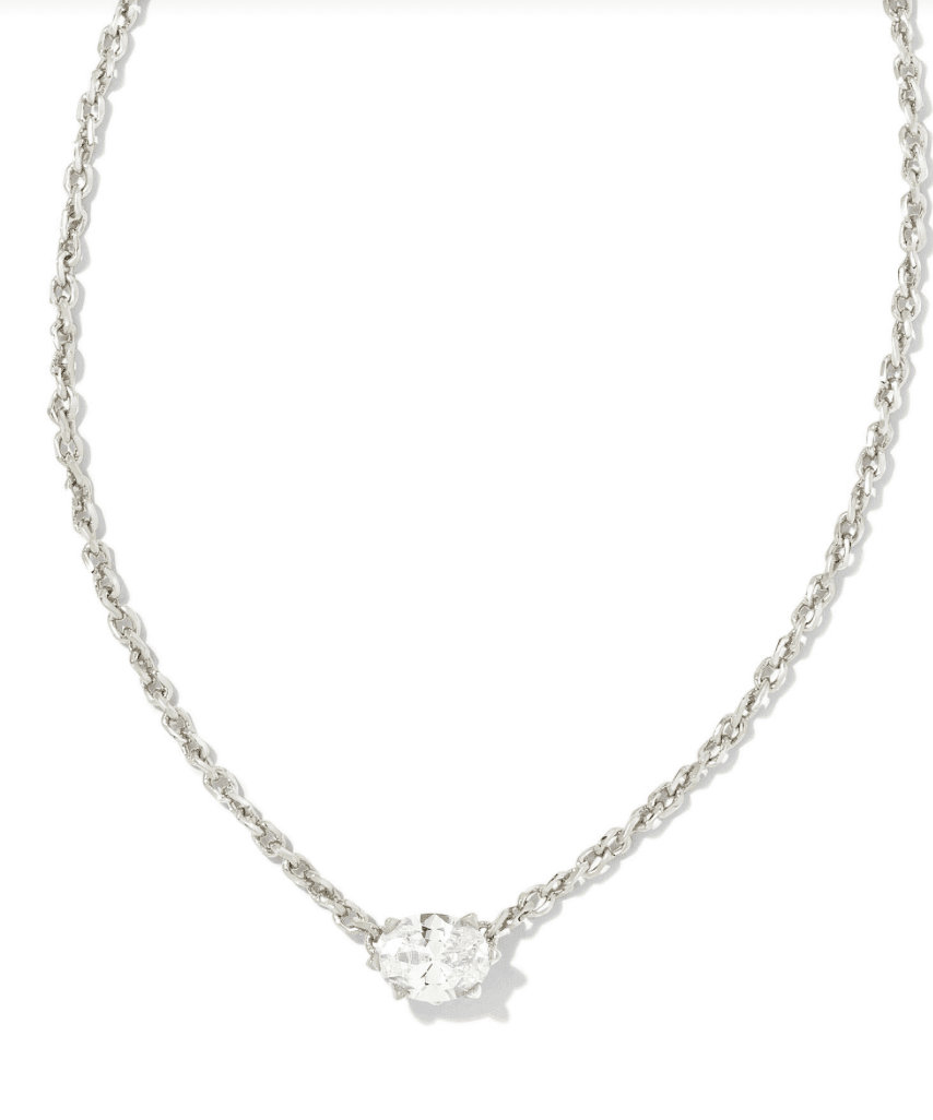 Cailin crystal pendant Rhod white cz - Heart On A Hanger