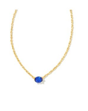 Cailin gold blue crystal necklace - Heart On A Hanger
