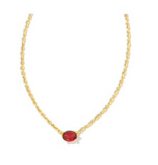 Cailin gold burgundy crystal necklace - Heart On A Hanger