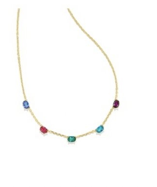 Cailin gold crystal multicolor stone - Heart On A Hanger