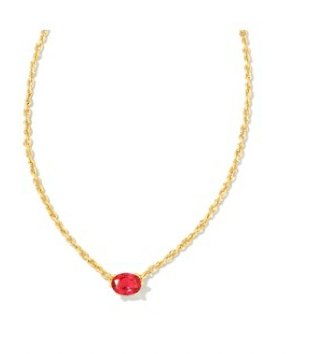 Cailin gold red crystal necklace - Heart On A Hanger
