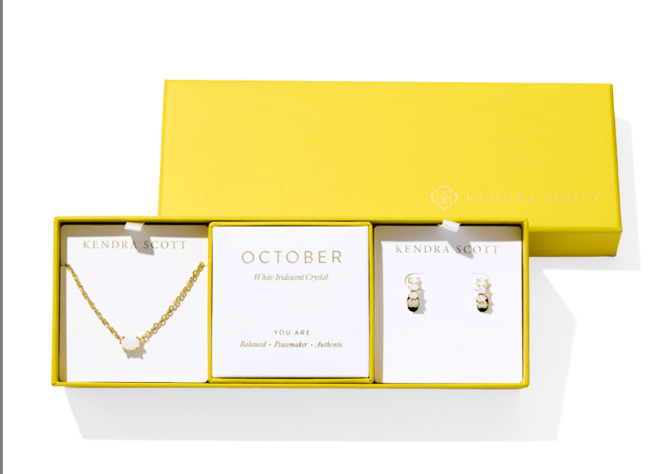 Caitlin gift set in gold iridescent crystal - Heart On A Hanger