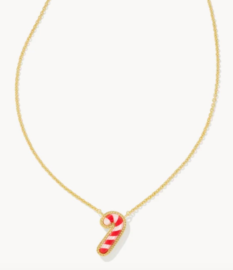 Candy cane short pendant necklace - Heart On A Hanger