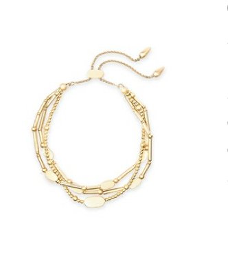 Chantal bracelet gold metal - Heart On A Hanger
