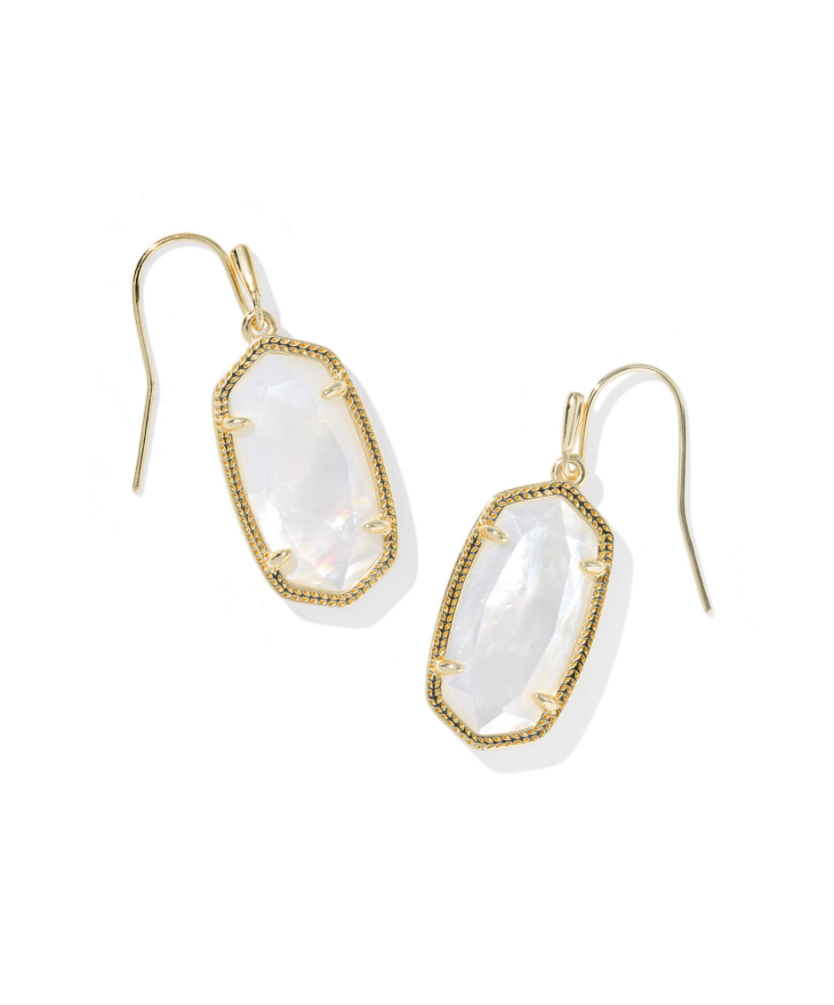 Dani earrings gold mother of pearl - Heart On A Hanger