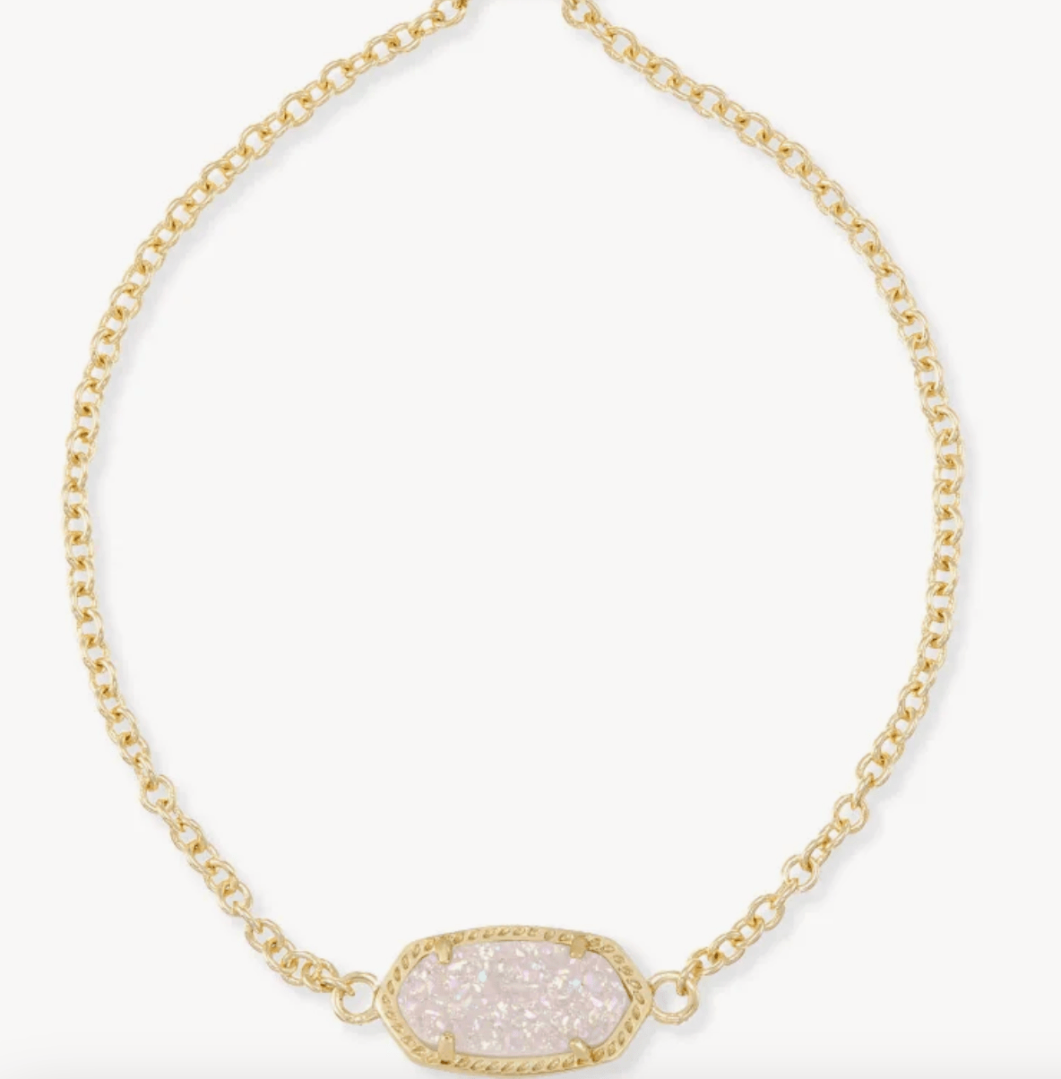 Elaina delicate chain bracelet in gold iridescent drusy - Heart On A Hanger