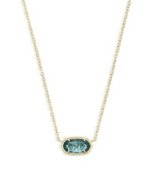 Elisa Necklace Gold London Blue - Heart On A Hanger
