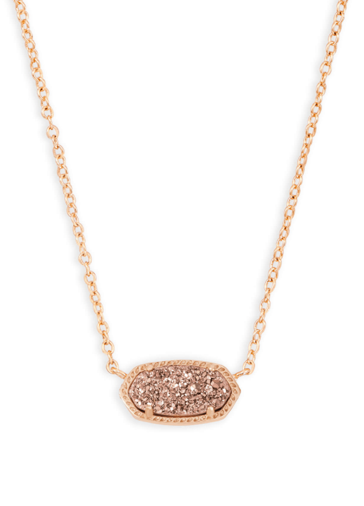 Elisa necklace rose gold gold drusy necklace - Heart On A Hanger