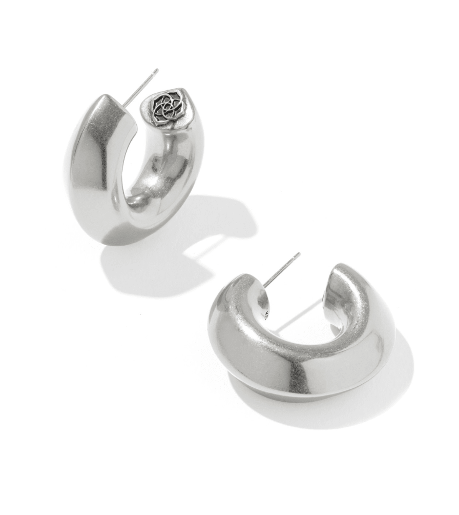 Embry hoop earrings in silver - Heart On A Hanger