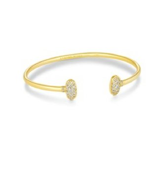 Grayson Crys Cuff Bra Gold Metal White CZ - Heart On A Hanger