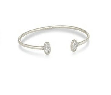 Grayson Crys Cuff Bra Rhod Metal White CZ - Heart On A Hanger