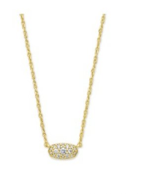 Grayson Crys Pendant Gold Metal White CZ - Heart On A Hanger