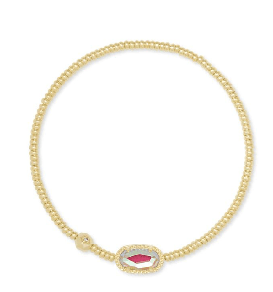 Grayson stretch bracelet in gold dichroic glass - Heart On A Hanger