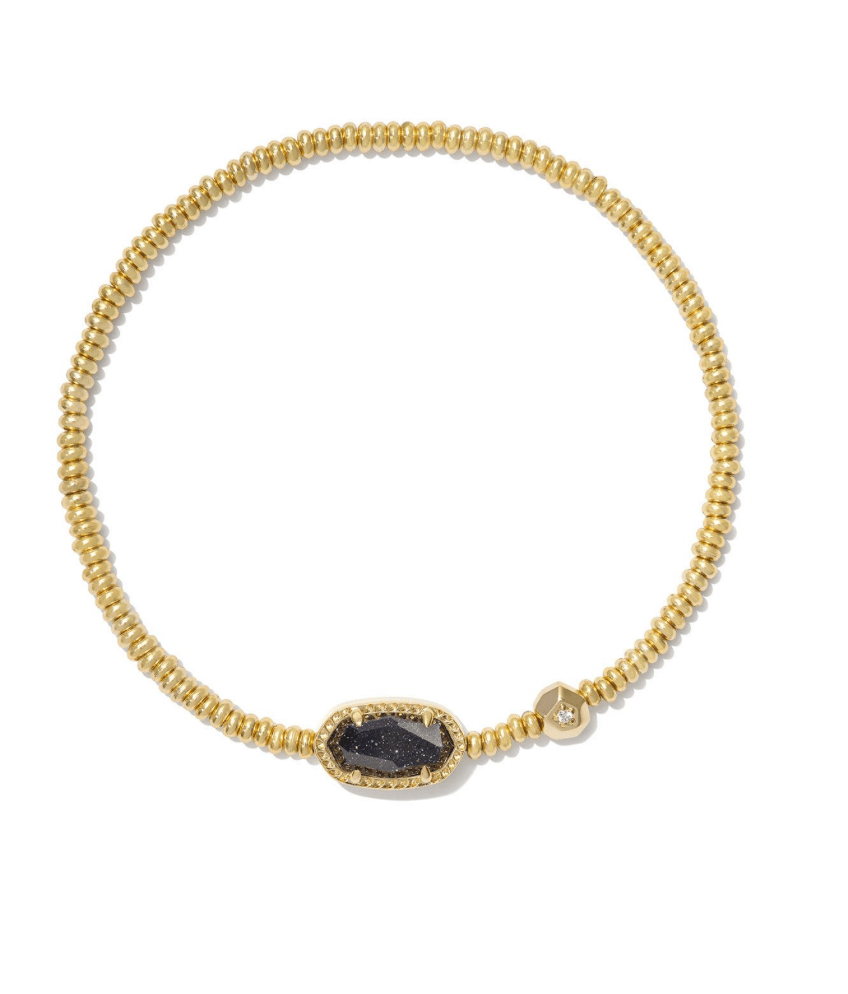 Grayson stretch bracelet in gold navy goldstone - Heart On A Hanger