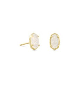 Grayson Stud Gold Irdscnt Drusy - Heart On A Hanger
