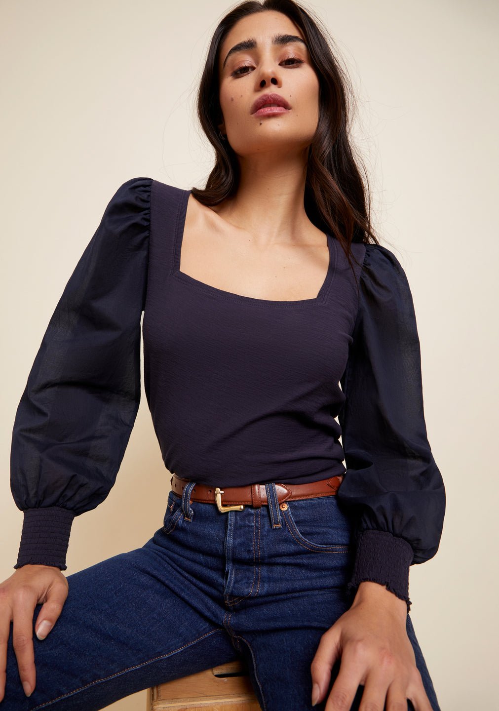 Laura Square Neck Femme Tee - Heart On A Hanger