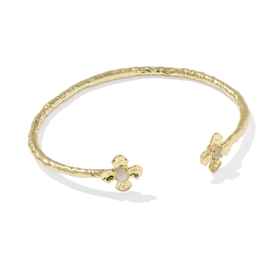 Leanne cuff bracelet in gold natural mother of pearl - Heart On A Hanger