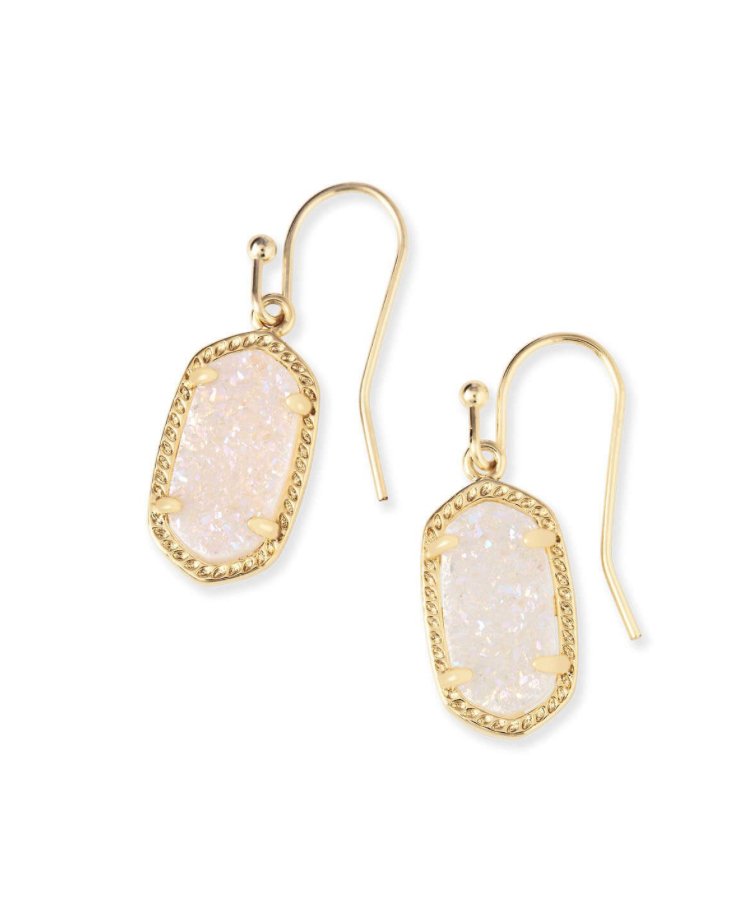 Lee gold iridescent drusy earrings - Heart On A Hanger