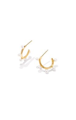 Leighton Pearl Huggie Earrings - Heart On A Hanger