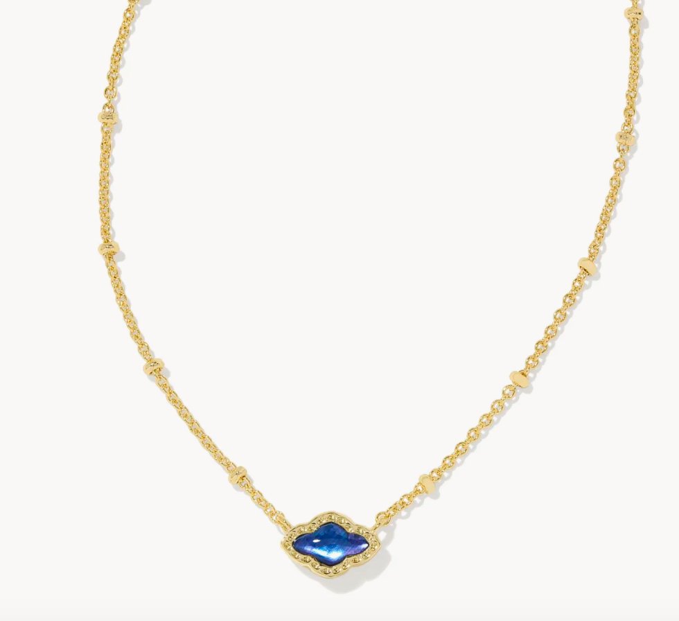 Mini abbie satellite necklace in navy abalone - Heart On A Hanger