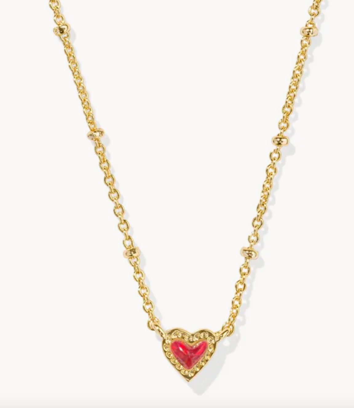 Mini ari heart satellite short necklace - Heart On A Hanger
