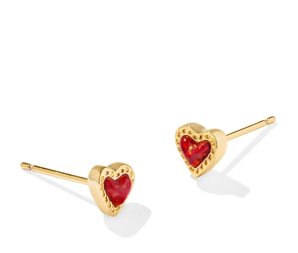 Mini ari heart stud earrings - Heart On A Hanger