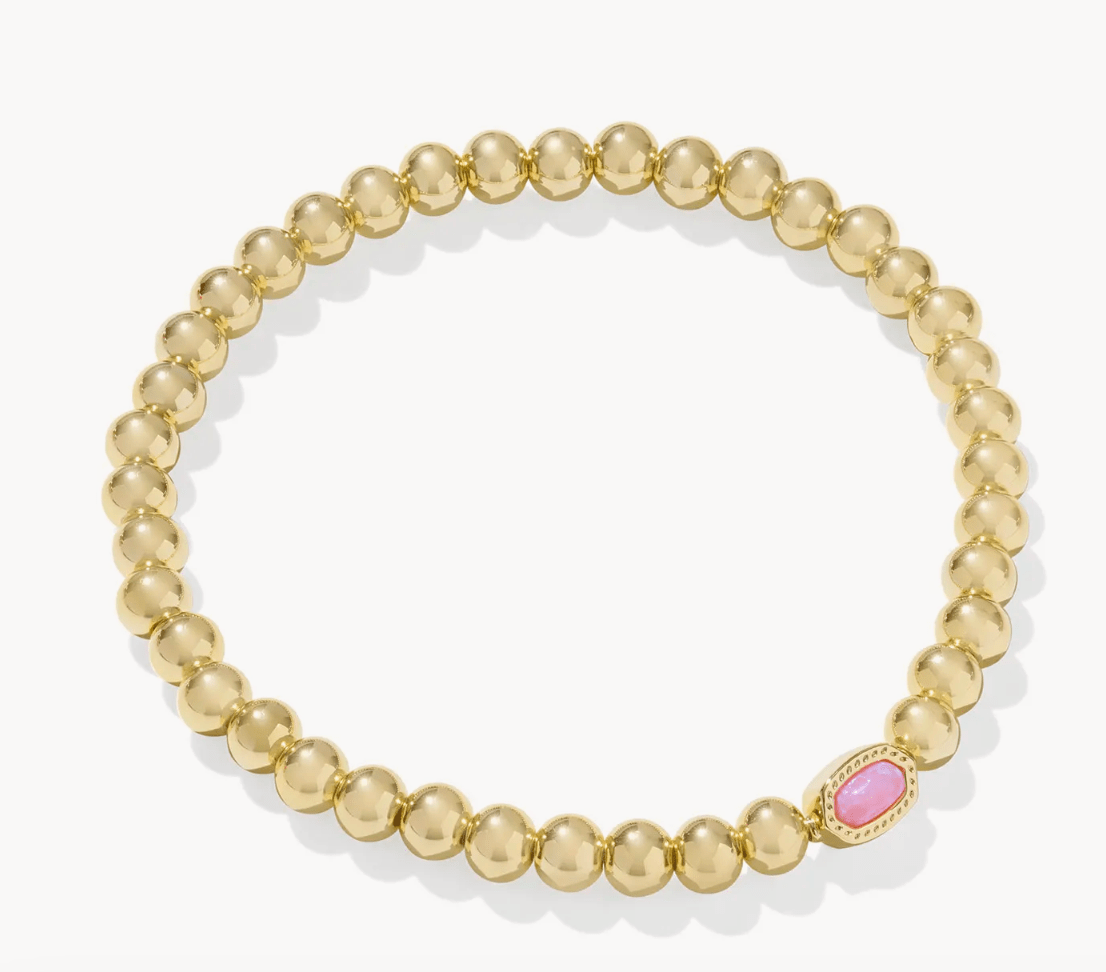 Mini elaina stretch bracelet in gold carnation opal - Heart On A Hanger