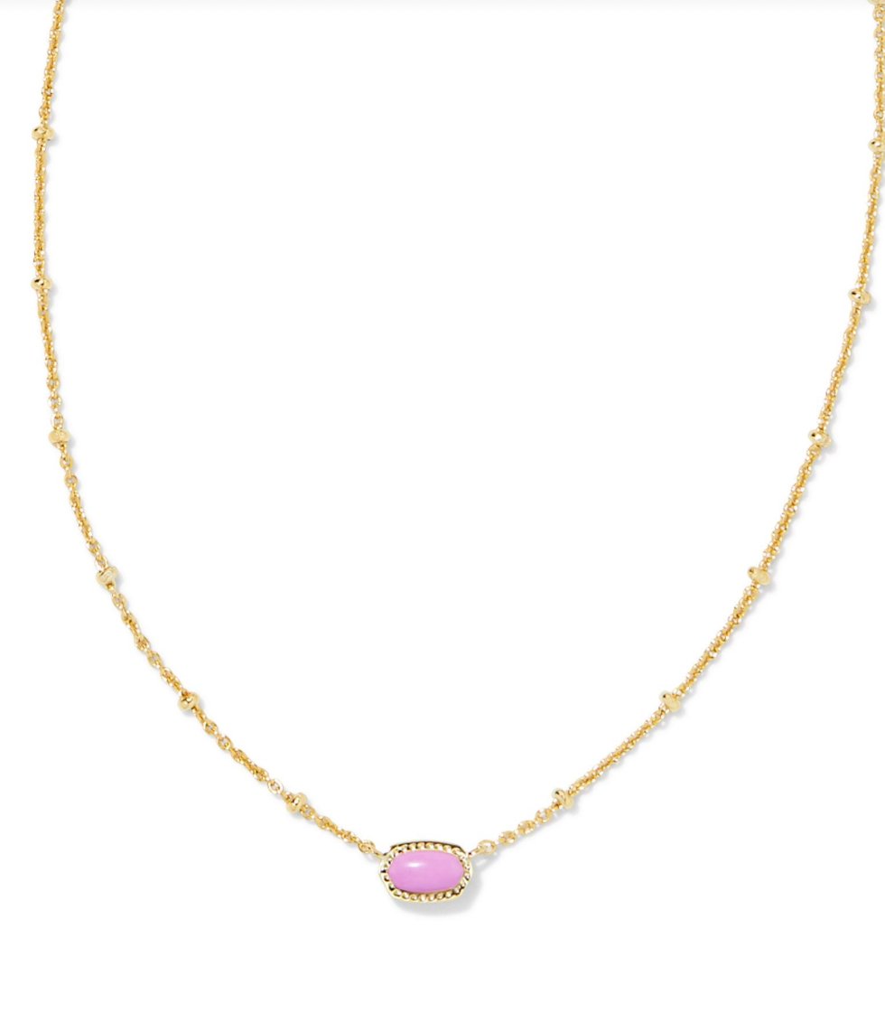 Mini elisa satellite short pendant gold fuchsia - Heart On A Hanger