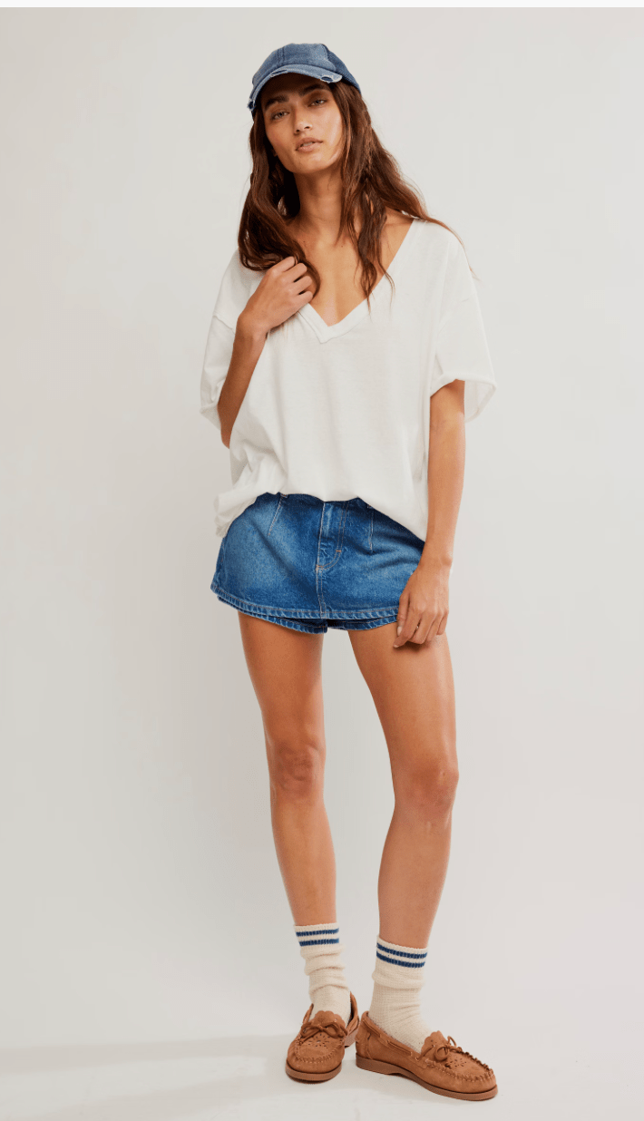 Nina tee v in ivory - Heart On A Hanger