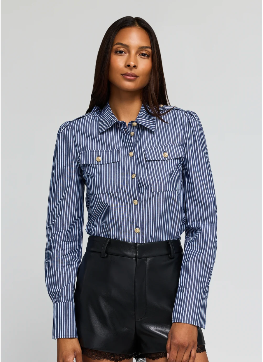Allure stripe poplin shirt