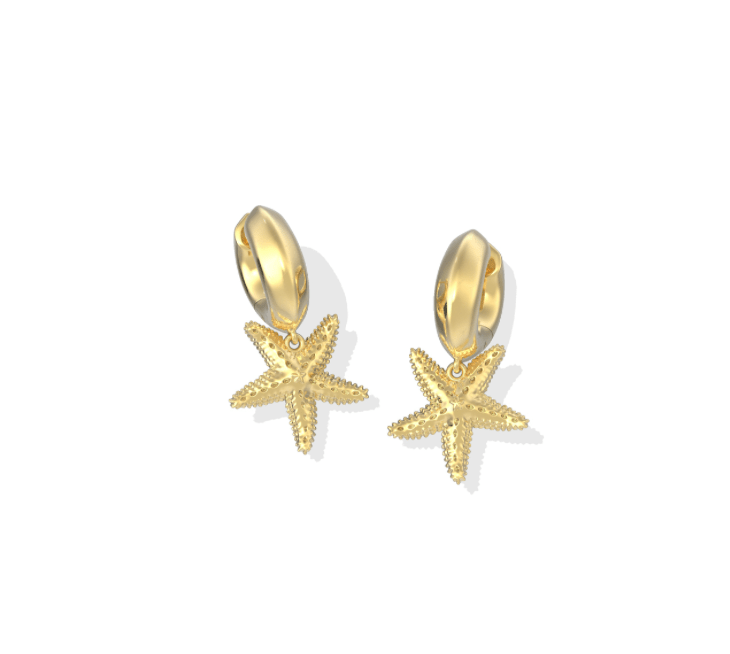 Parker starfish huggie earrings gold - Heart On A Hanger