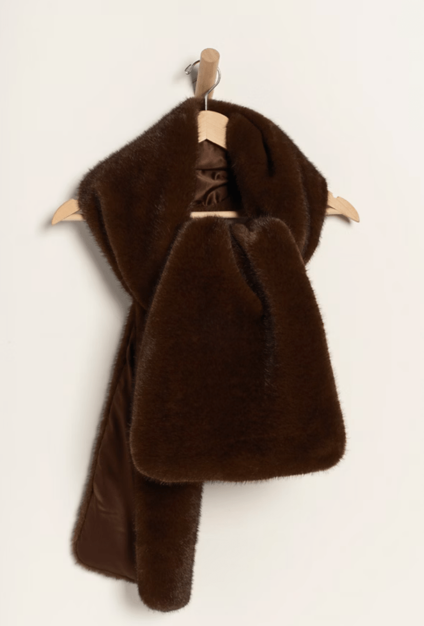 Snow angel faux fur scarf in espresso - Heart On A Hanger