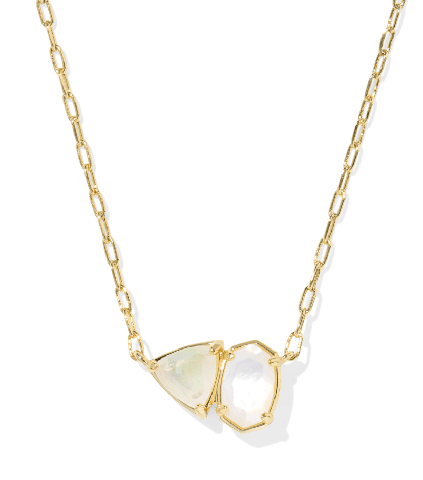 Tatum short necklace in gold neutral mix - Heart On A Hanger