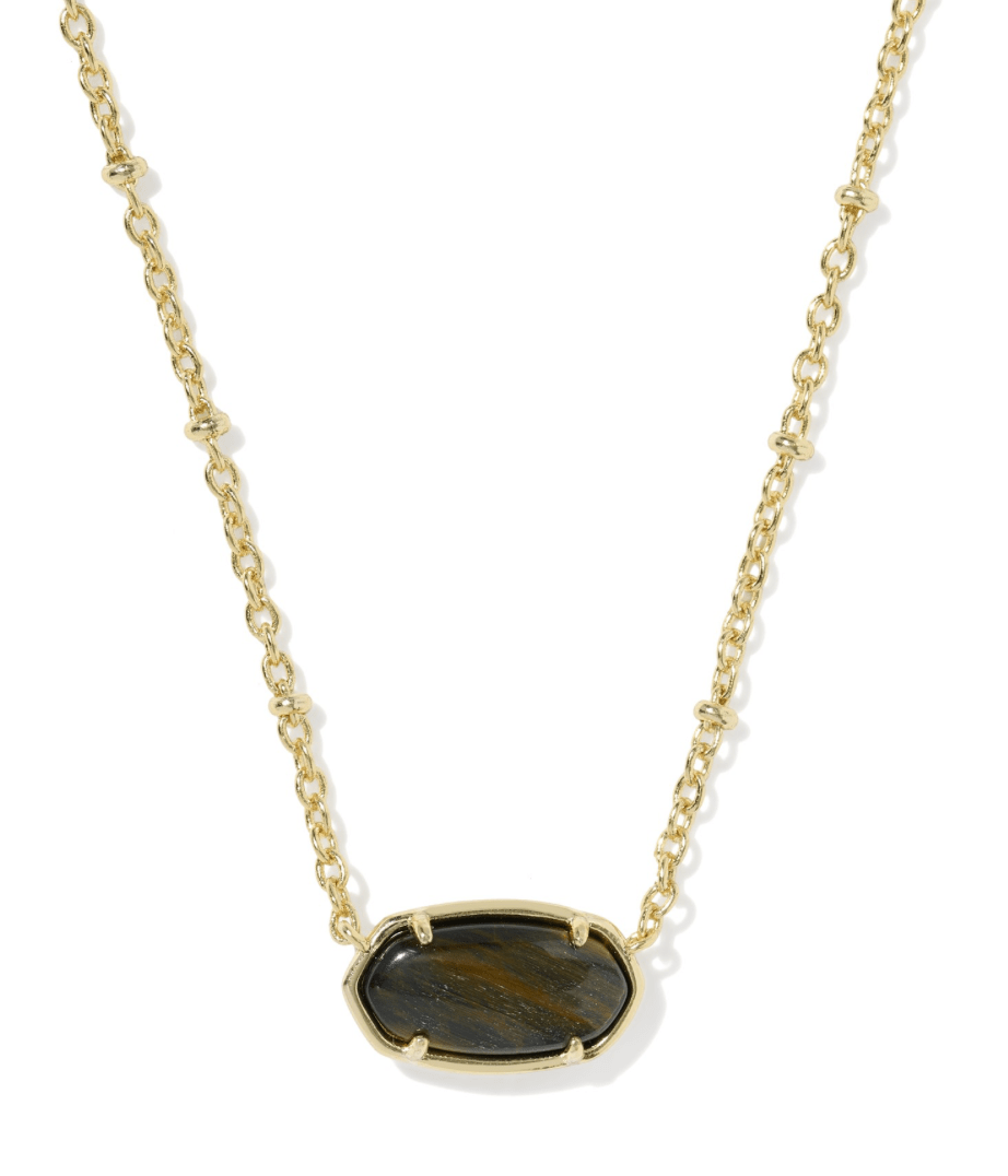 Tiger striped elisa necklace in gold dark brown - Heart On A Hanger