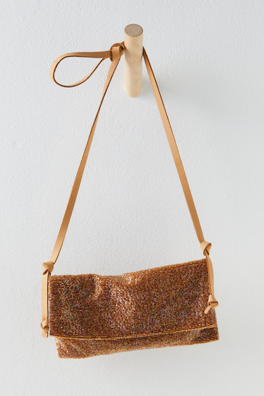 Plus one embellished bag in weathered brass