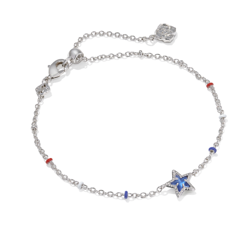 Mini Cassidy delicate chain bracelet silver blue illusion