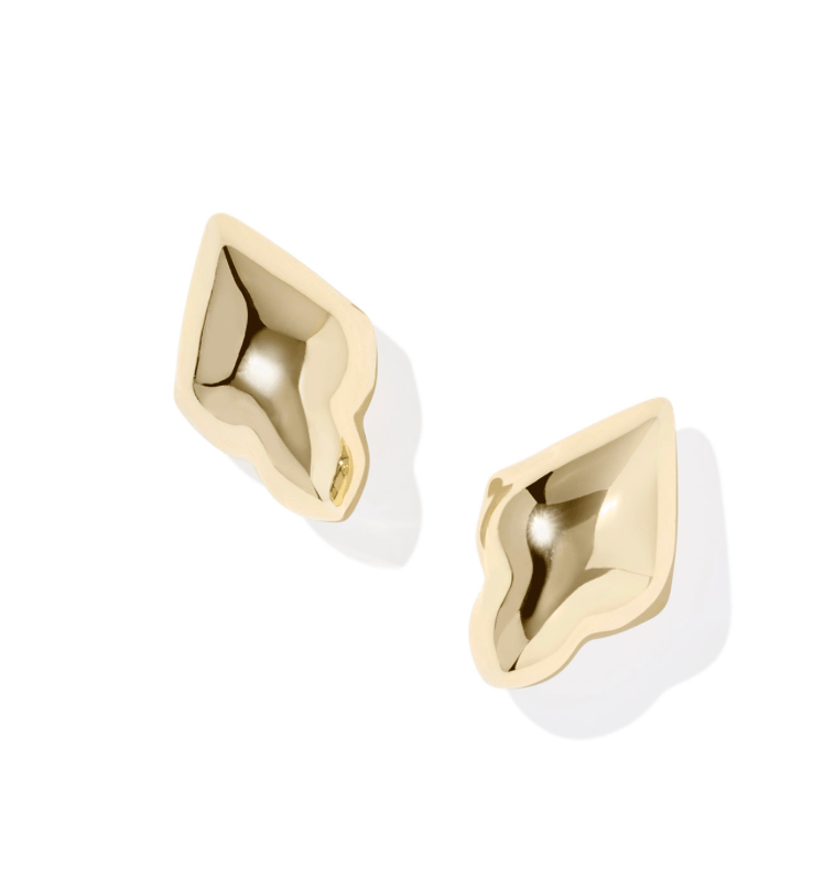 Adeline gold metal stud earring - Heart On A Hanger