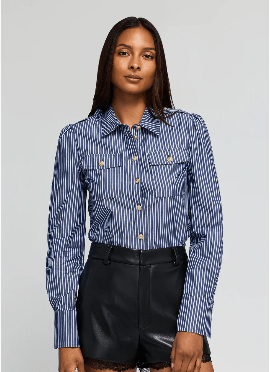 Allure stripe poplin shirt - Heart On A Hanger