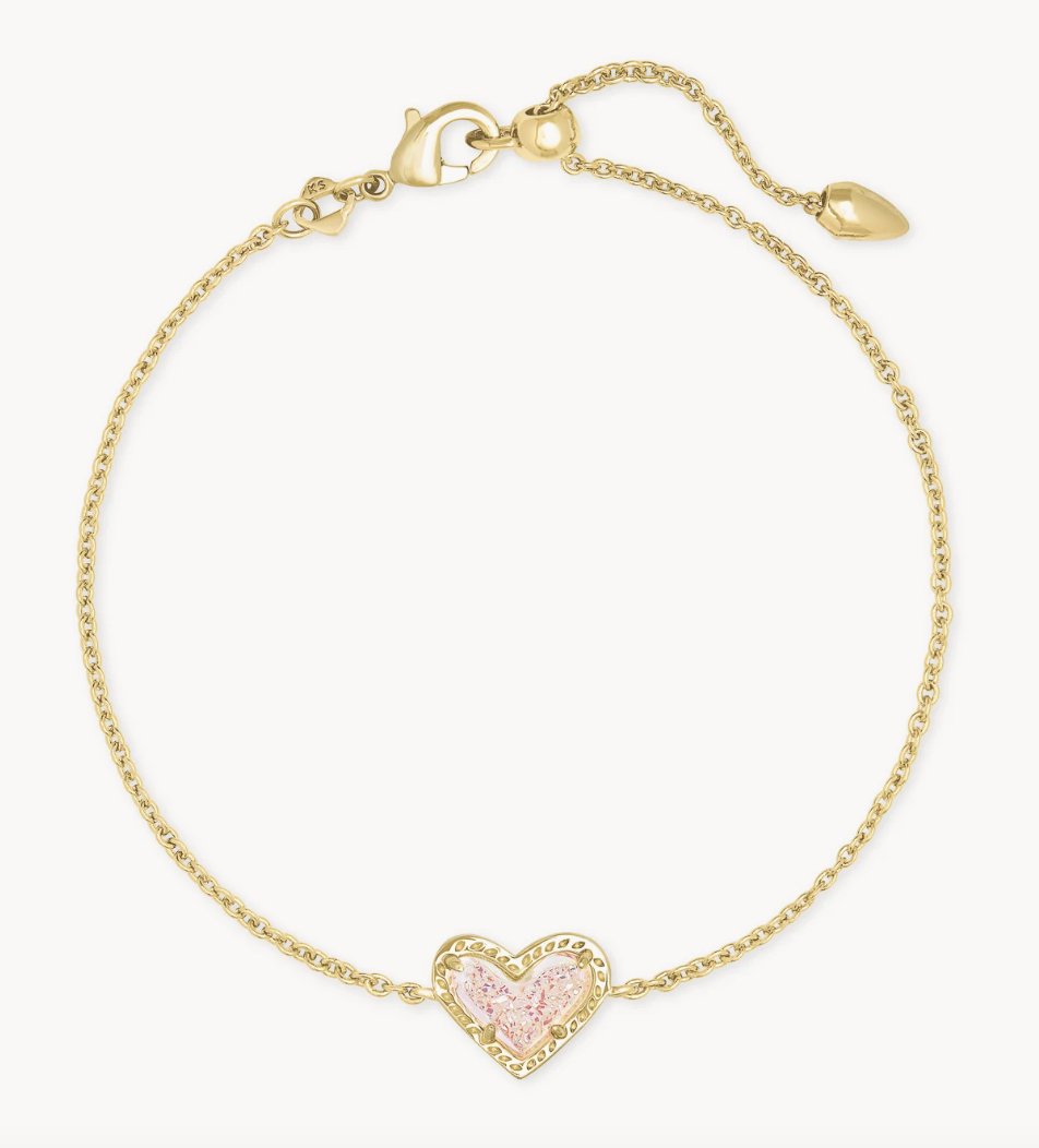 Ari heart delicate chain bracelet - Heart On A Hanger
