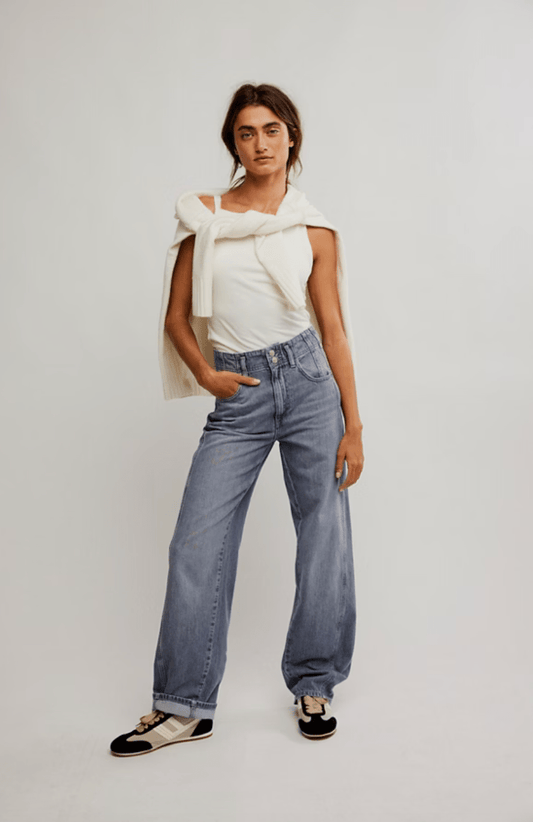 Aster straight leg jeans in slate - Heart On A Hanger