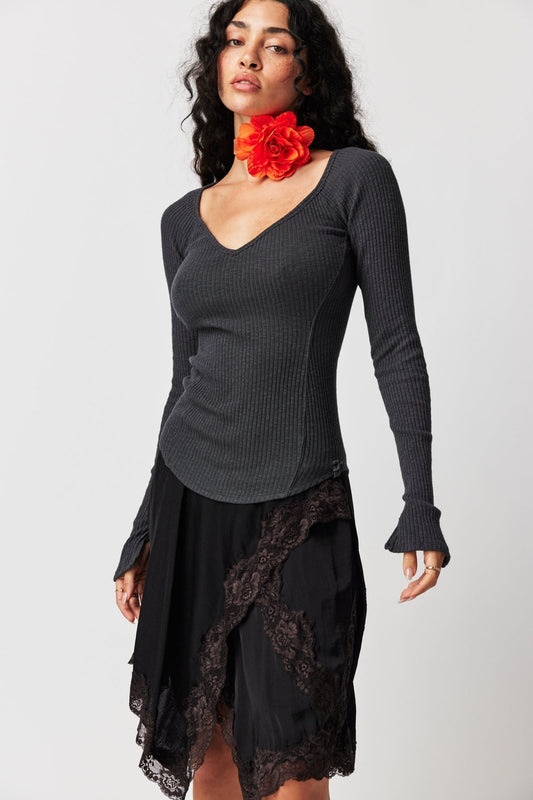 Black passing through layering shirt - Heart On A Hanger