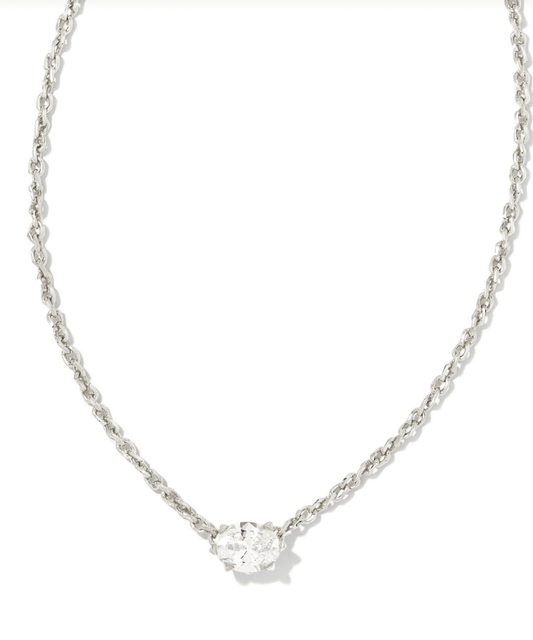 Cailin crystal pendant Rhod white cz - Heart On A Hanger