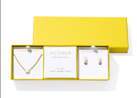 Caitlin gift set in gold iridescent crystal - Heart On A Hanger