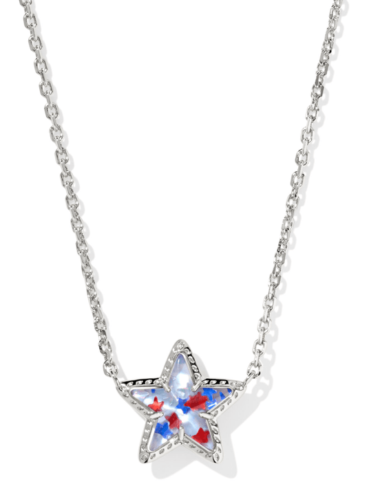 Cassidy short silver star pendant - Heart On A Hanger