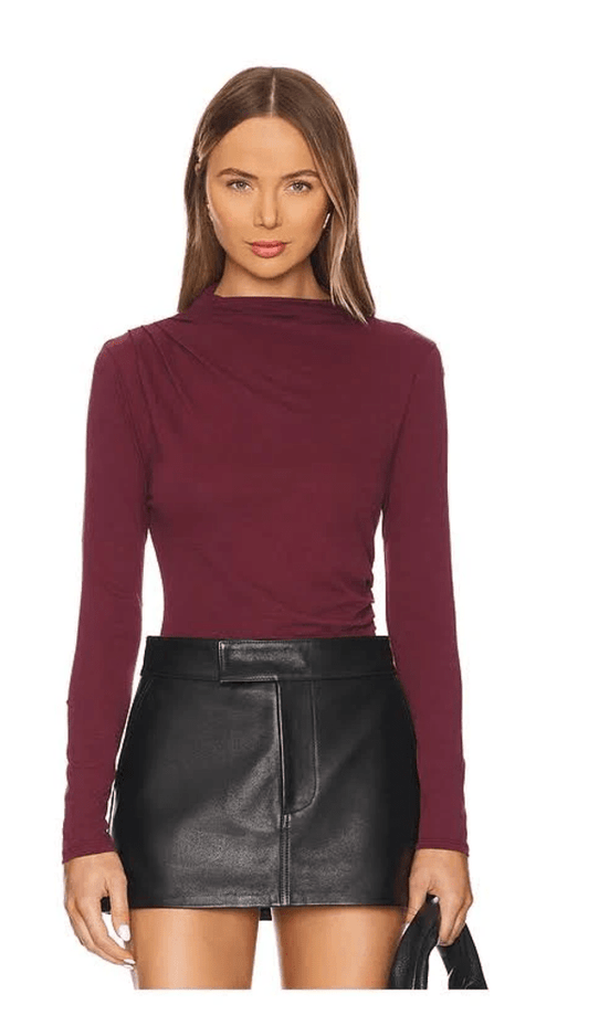 Charlotte top in Bordeaux - Heart On A Hanger