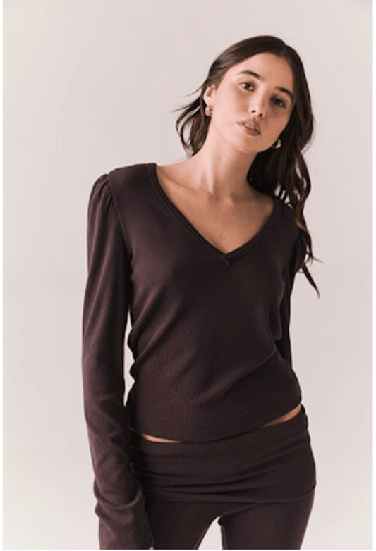 Chlo long sleeve in espresso - Heart On A Hanger