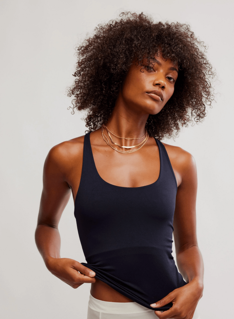 Clean lines racerback in black - Heart On A Hanger