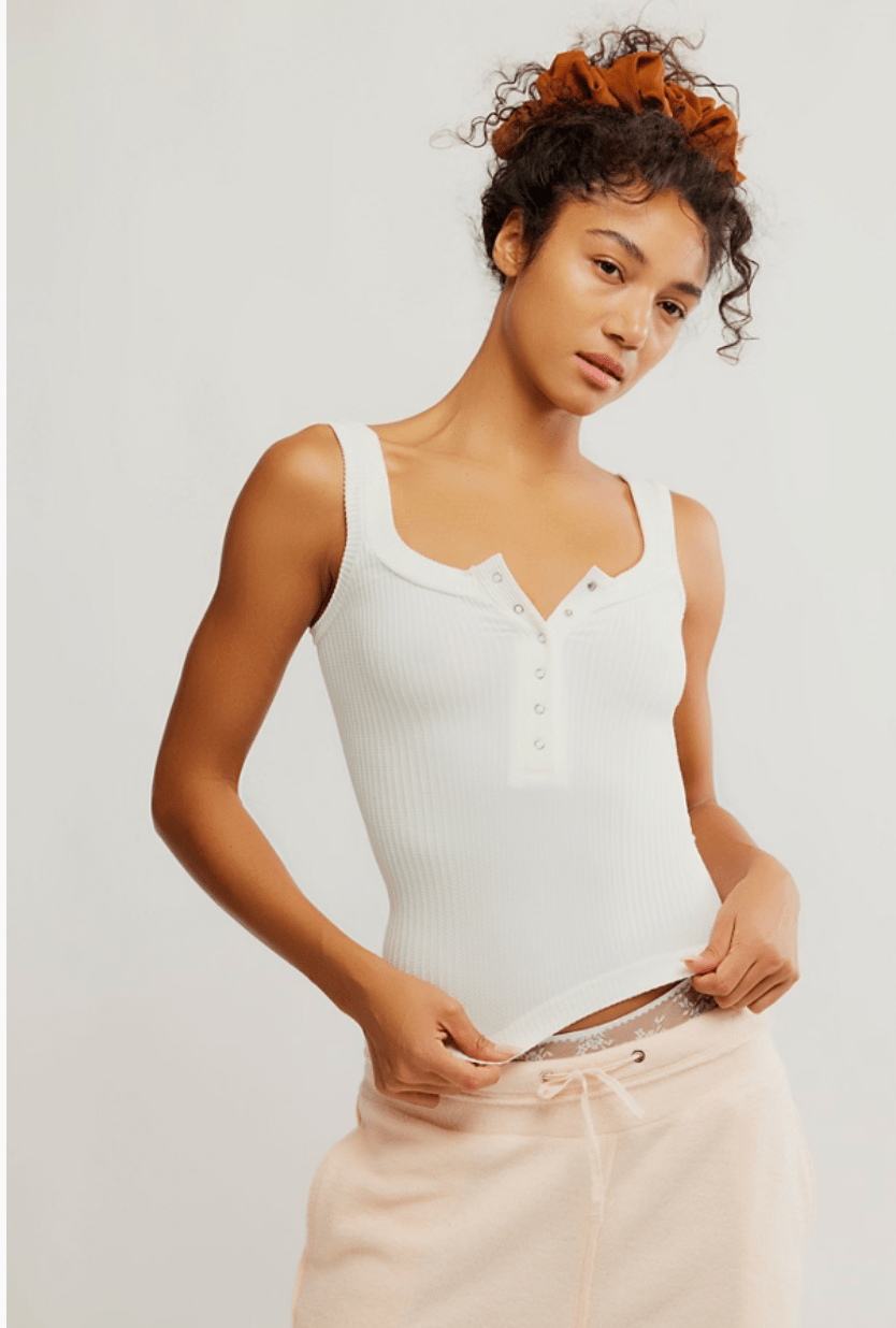 Clean slate henley in white - Heart On A Hanger